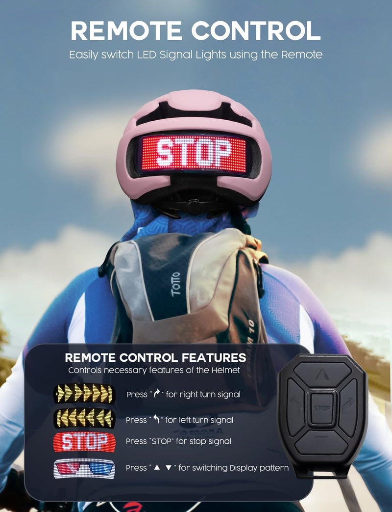 Docgari Bike Helmet with Light - Bike Helmet with DIY LED Screen for Scooter, Bicycle, Skateboard - LED Display Helmet with Customizable Patterns - Bicycle Helmet Light for Adult Men and Women - Image 3